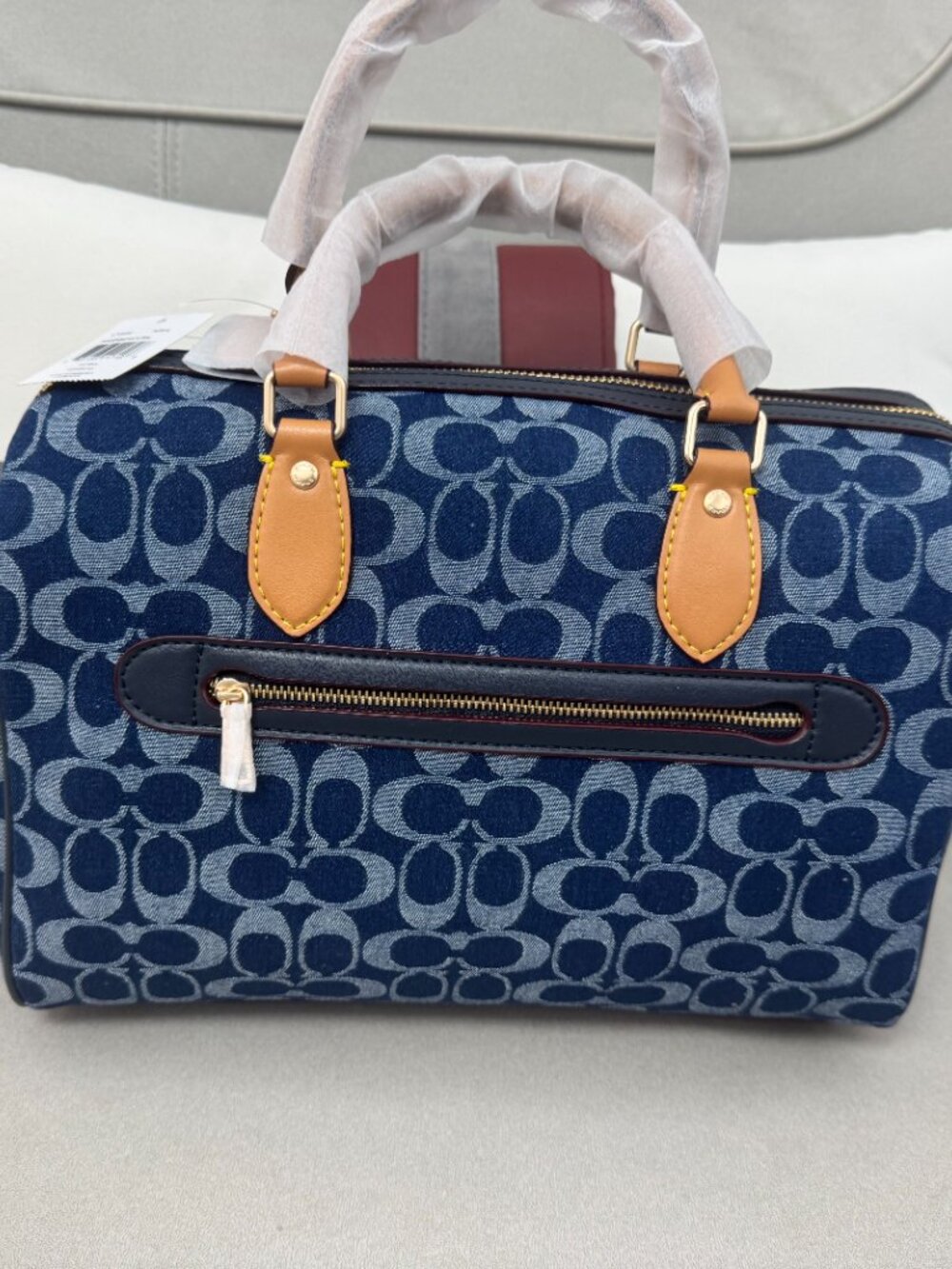 Coach Rowan Satchel Bag In Signature Denim Canvas NWT CY699 - Picture 4 of 5
